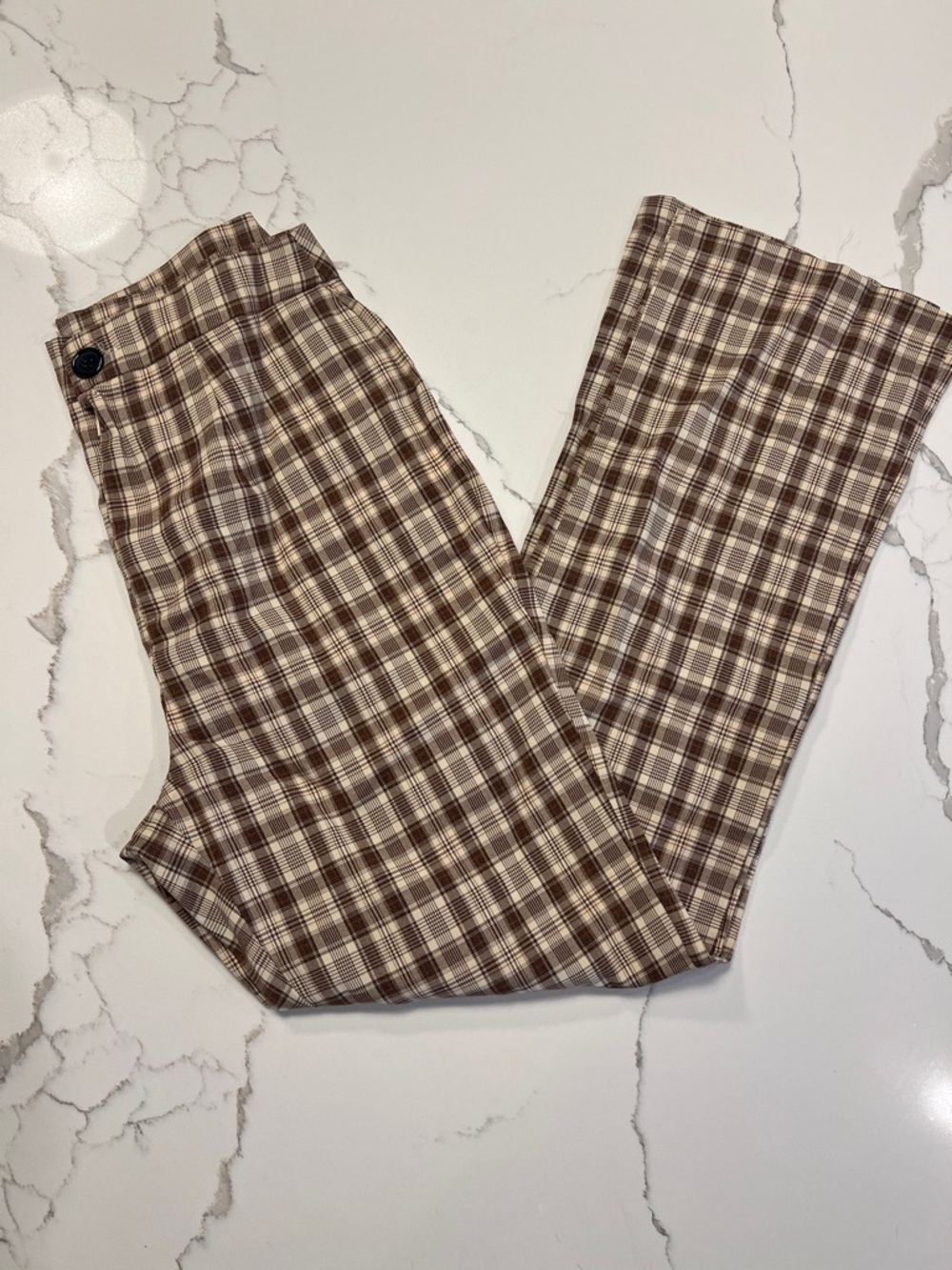 SHEIN Brown Plaid Chinos Size Small/4